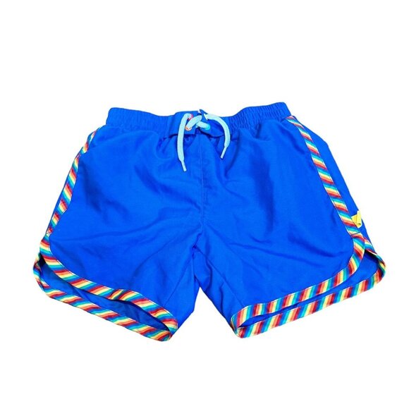 Little Bird By Jools Blue Rainbow Swim Trunks 6-7